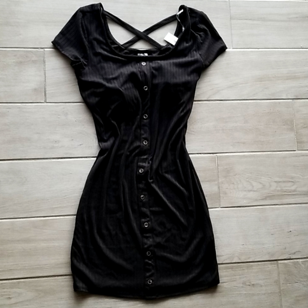 Button front tee dress